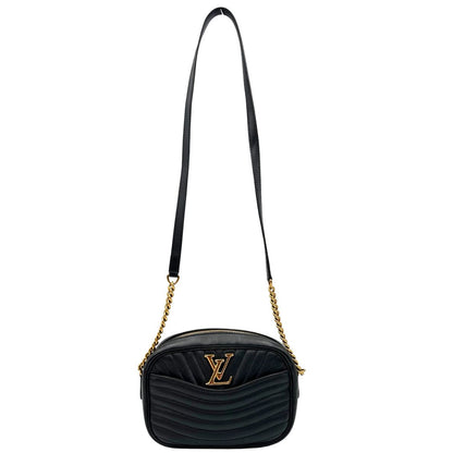 front  Borsa LV New Wave in pelle matelassè nera con hardware dorato, di lusso, originale, ottime condizioni, usata 