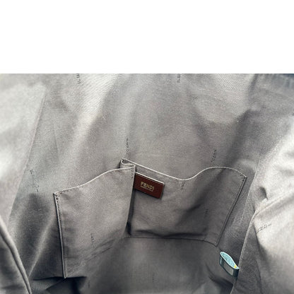 interno  Borsa Tote Fendi in canvas trama Zucca color tabacco, di lusso, originale, ottime condizioni, usata 