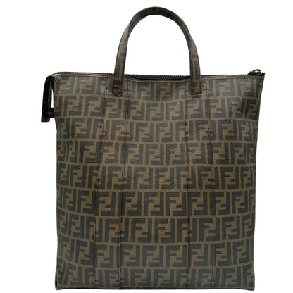 retro  Borsa Tote Fendi in canvas trama Zucca color tabacco, di lusso, originale, ottime condizioni, usata 