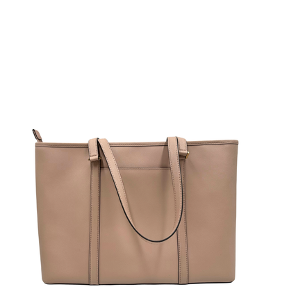 retro Borsa MK in pelle saffiano rosa e hardware dorato; indossabile a spalla, di lusso, originale, ottime condizioni, usata
