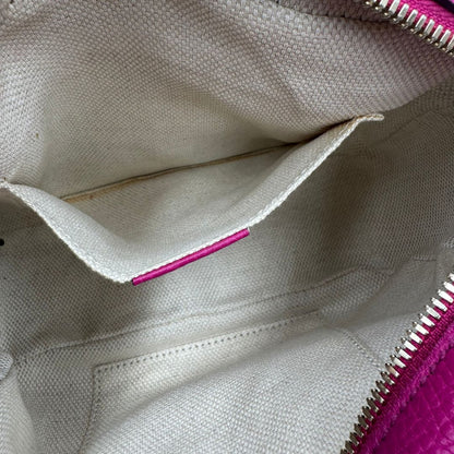 interno Borsa Gucci in pelle martellata fucsia e hardware dorato, di lusso, originale, ottime condizioni 