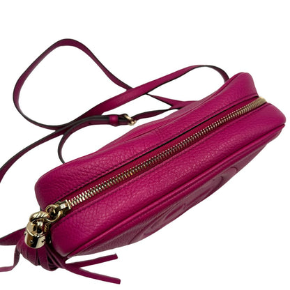 Borsa Gucci in pelle martellata fucsia e hardware dorato, di lusso, originale, ottime condizioni