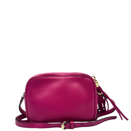 retro Borsa Gucci in pelle martellata fucsia e hardware dorato, di lusso, originale, ottime condizioni 