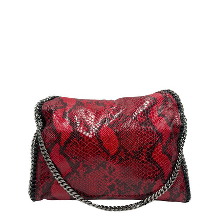 retro Borsa Stella McCartney modello Fold Over Tote realizzata in ecopelle effetto pitone rosso, di lusso, originale, eccellenti condizioni 