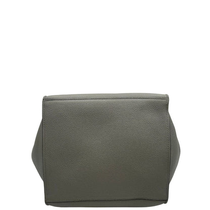  Borsa Celine Big Bag in pelle martellata grigia con hardware argentato, di lusso, originale, ottime condizioni, usata