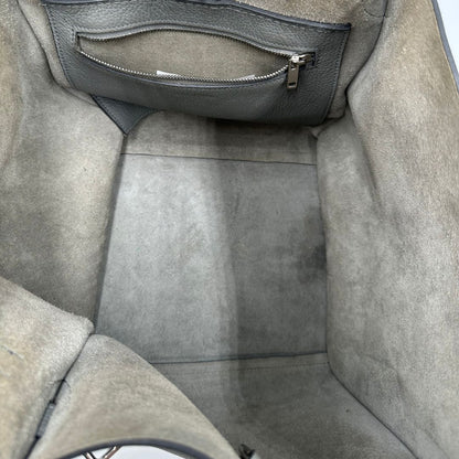  Borsa Celine Big Bag in pelle martellata grigia con hardware argentato, di lusso, originale, ottime condizioni, usata