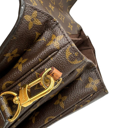 Borsa LV in canvas monogrammato marrone e hardware dorato, indossabile a tracolla o a mano, di lusso, originale, ottime condizioni, usata