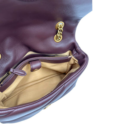 interno Borsa Pinko nella versione media in morbida nappa bordeaux trapuntata e hardware dorato, indossabile a tracolla o a spalla, di lusso, originale, ottime condizioni, usata 