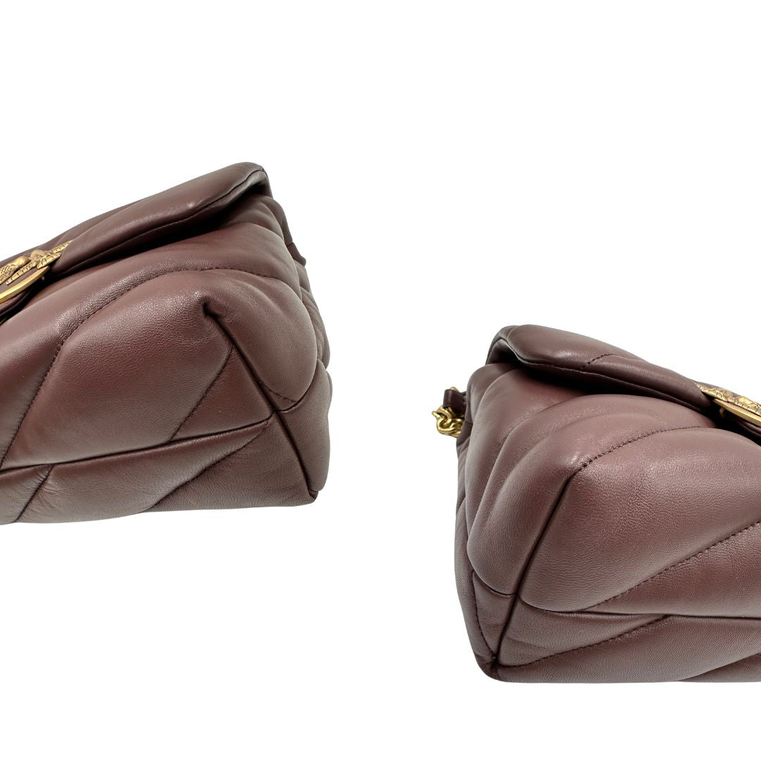 angoli Borsa Pinko nella versione media in morbida nappa bordeaux trapuntata e hardware dorato, indossabile a tracolla o a spalla, di lusso, originale, ottime condizioni, usata 