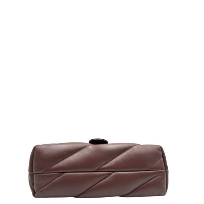 base Borsa Pinko nella versione media in morbida nappa bordeaux trapuntata e hardware dorato, indossabile a tracolla o a spalla, di lusso, originale, ottime condizioni, usata 