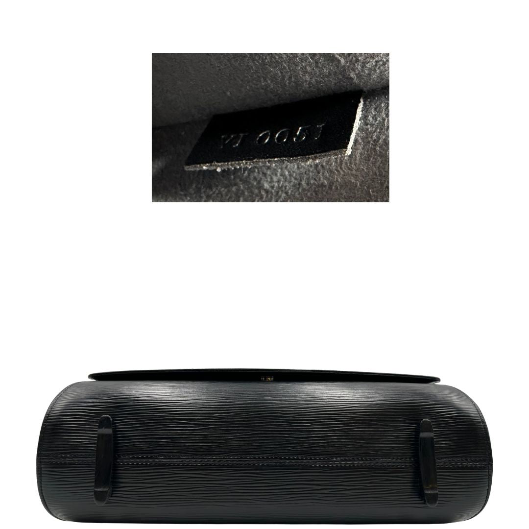 Borsa LV in pelle nera epi con hardware argentato, di lusso, originale, ottime condizioni