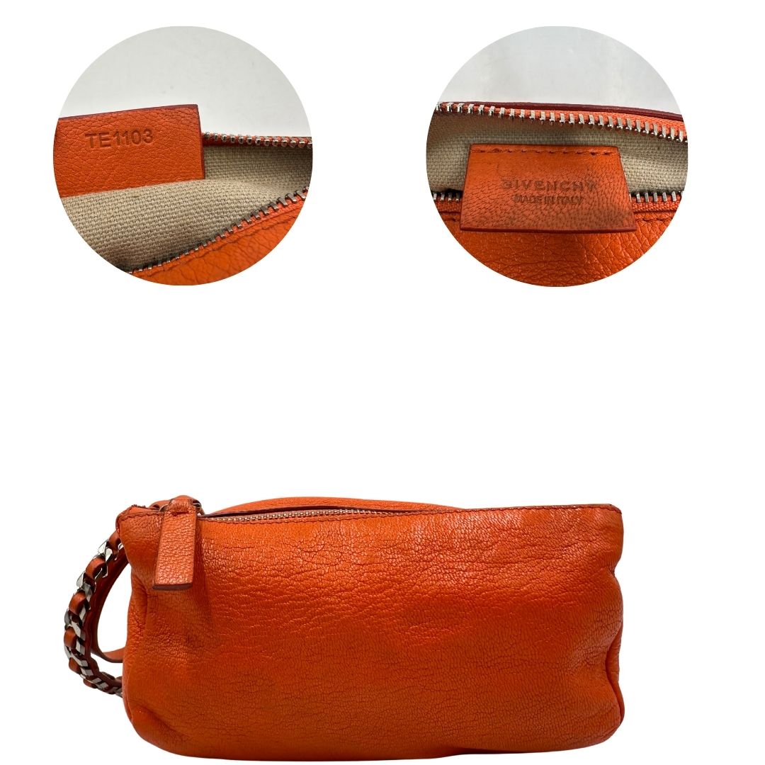base della Pochette Givenchy in pelle arancione 