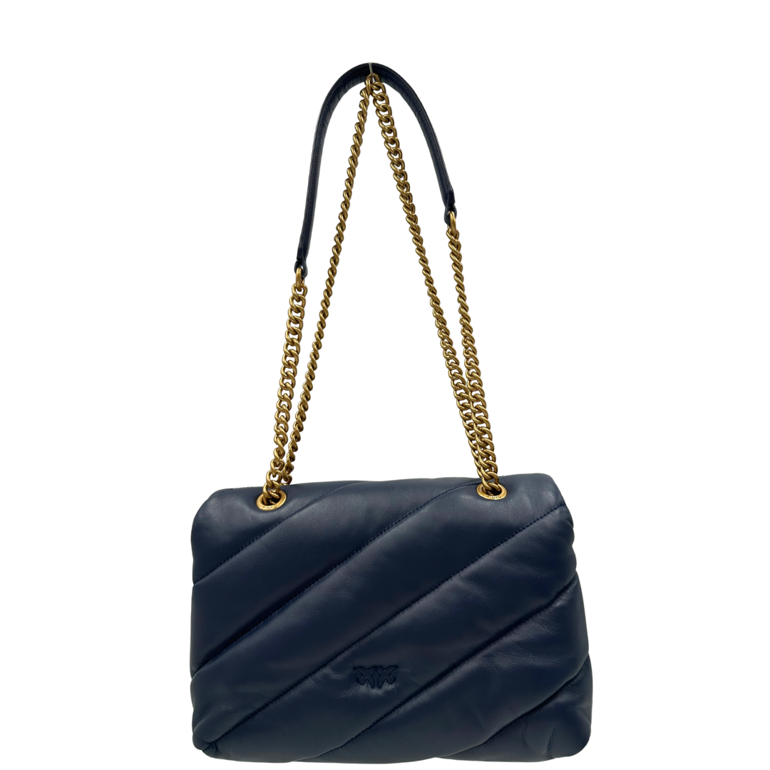 Borsa Pinko Love Puff media blu