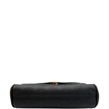 interno Borsa Louis Vuitton Anytime realizzata nell'iconica pelle Monogram Empreinte nera e impreziosita dall'elegante catenella scorrevole dorata, di lusso, originale, eccellenti condizioni.