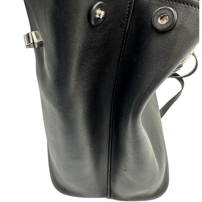  Borsa Prada 2Way in pelle nera con hardware argentato, di lusso, originale, ottime condizioni, usata