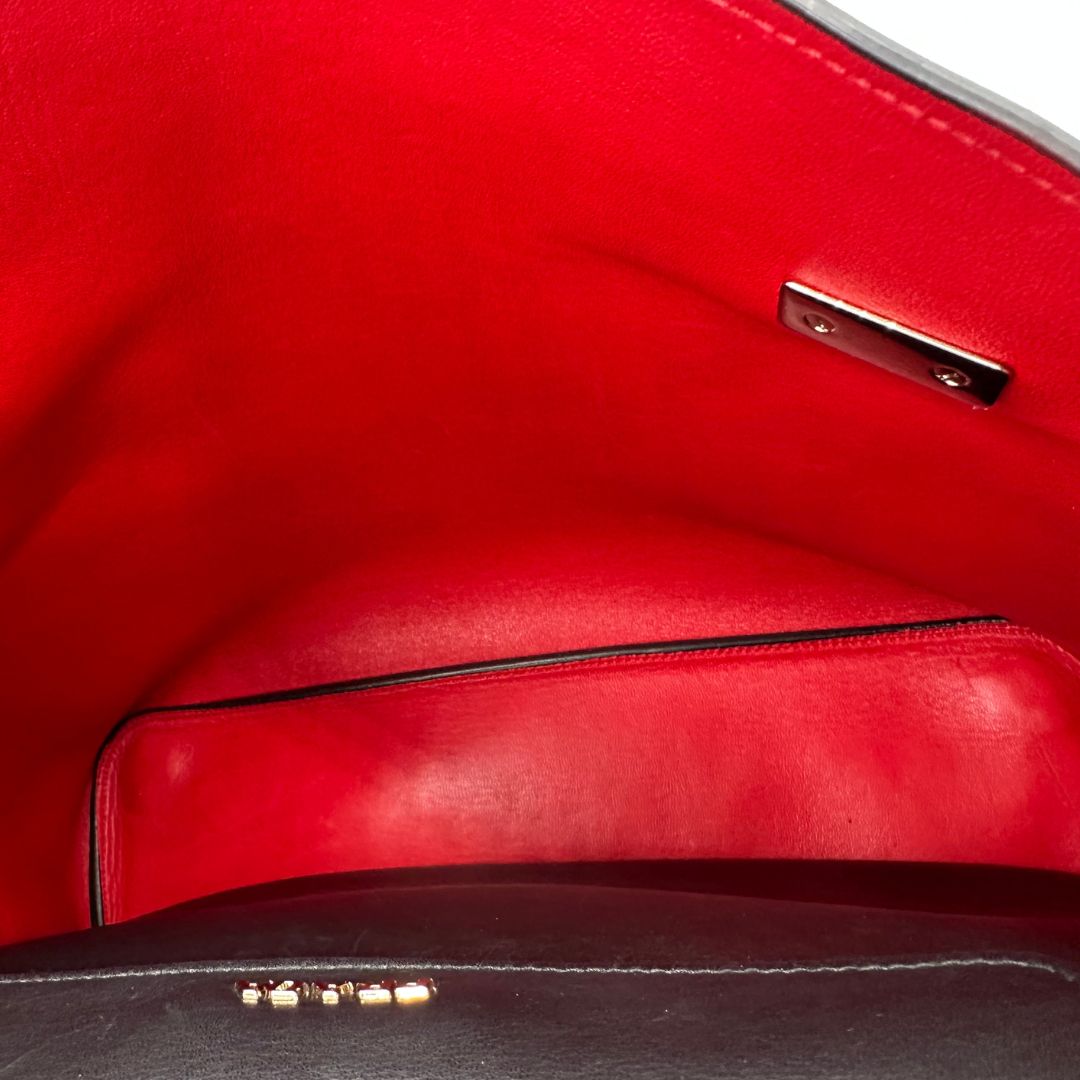 interno Borsa Prada 2Way in pelle nera con hardware argentato, di lusso, originale, ottime condizioni, usata