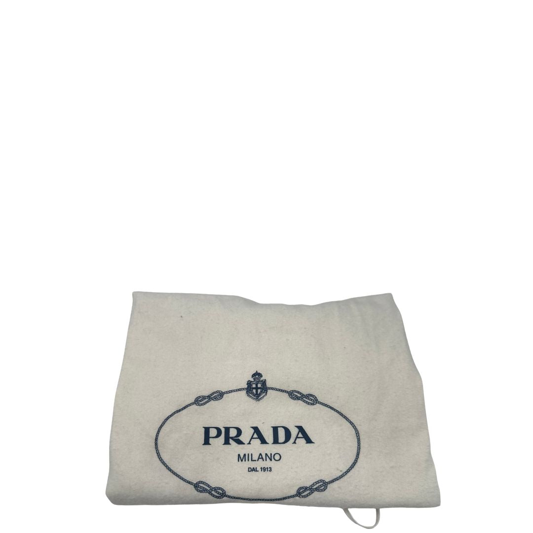 dustbag  Borsa Prada 2Way in pelle nera con hardware argentato, di lusso, originale, ottime condizioni, usata
