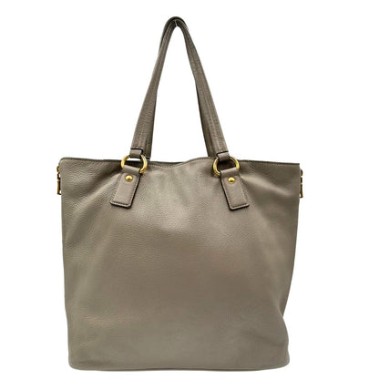 retro Borsa Prada in pelle grigia, dotata di doppi manici, dettagli in metallo dorato, di lusso, originale, ottime condizioni, usata 