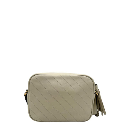 retro  Borsa Gucci Blondie in pelle color bianco latte, con iconica G sul front e munita di una tracolla regolabile, di lusso, originale, usata 