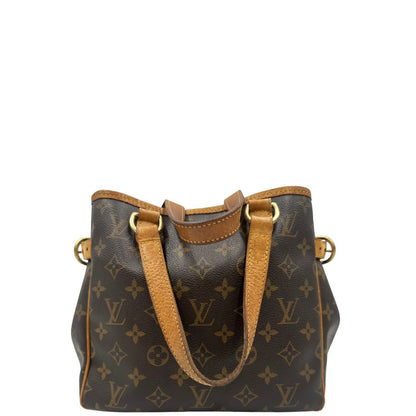 retro  Borsa LV in canvas marrone monogram con finiture in vacchetta naturale, di lusso, originale, buone condizioni. 