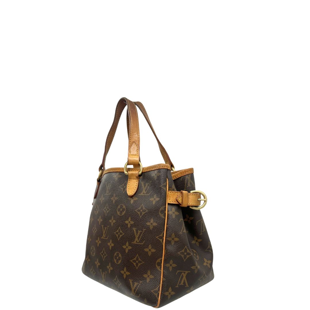 lato  Borsa LV in canvas marrone monogram con finiture in vacchetta naturale, di lusso, originale, buone condizioni. 