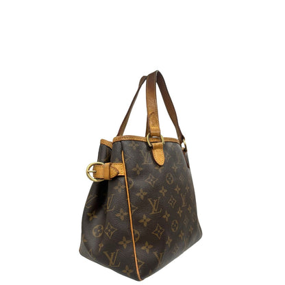lato  Borsa LV in canvas marrone monogram con finiture in vacchetta naturale, di lusso, originale, buone condizioni. 