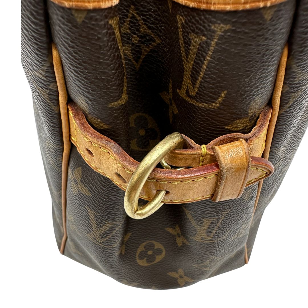  Borsa LV in canvas marrone monogram con finiture in vacchetta naturale, di lusso, originale, buone condizioni.
