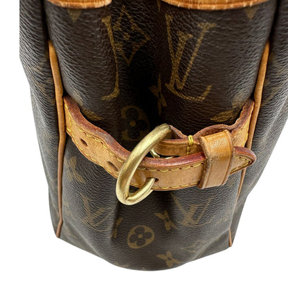  Borsa LV in canvas marrone monogram con finiture in vacchetta naturale, di lusso, originale, buone condizioni.