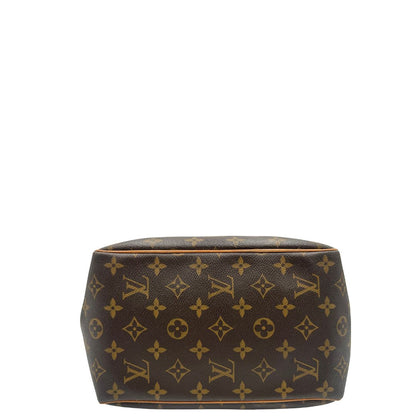 base  Borsa LV in canvas marrone monogram con finiture in vacchetta naturale, di lusso, originale, buone condizioni. 