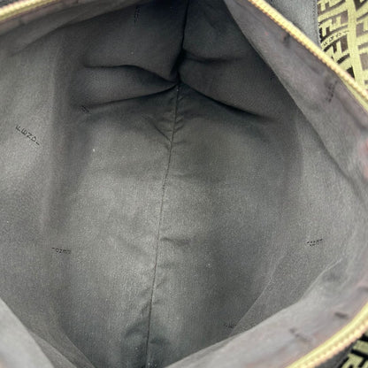 Borsa Fendi in tessuto trama Zucchino con finiture in pelle marrone, di lusso, originale, ottime condizioni, usata