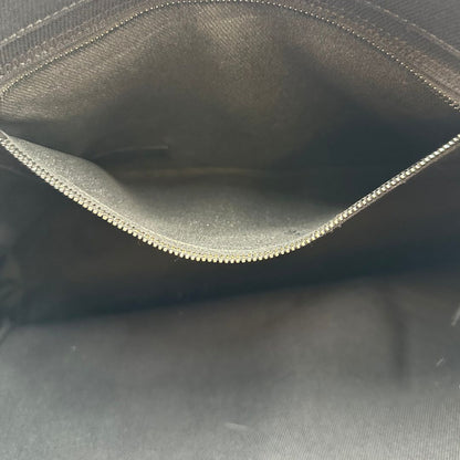 interno Borsa tote Saint Laurent Rive Gauche realizzata in tessuto nero con manici in pelle tono su tono, di lusso, originale , ottime condizioni, usata 