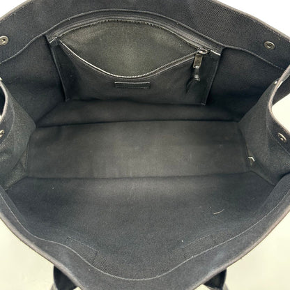 interno Borsa tote Saint Laurent Rive Gauche realizzata in tessuto nero con manici in pelle tono su tono, di lusso, originale , ottime condizioni, usata 