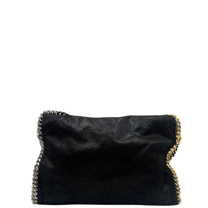 retro  Borsa Falabella nella versione fold over tote nera, con hardware dorato e argentato, di lusso, originale, ottime condizioni, usata 