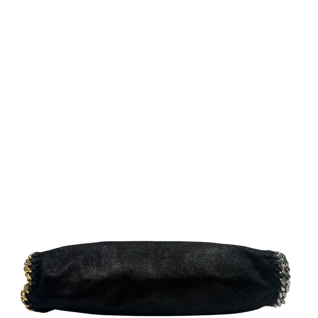 base  Borsa Falabella nella versione fold over tote nera, con hardware dorato e argentato, di lusso, originale, ottime condizioni, usata 
