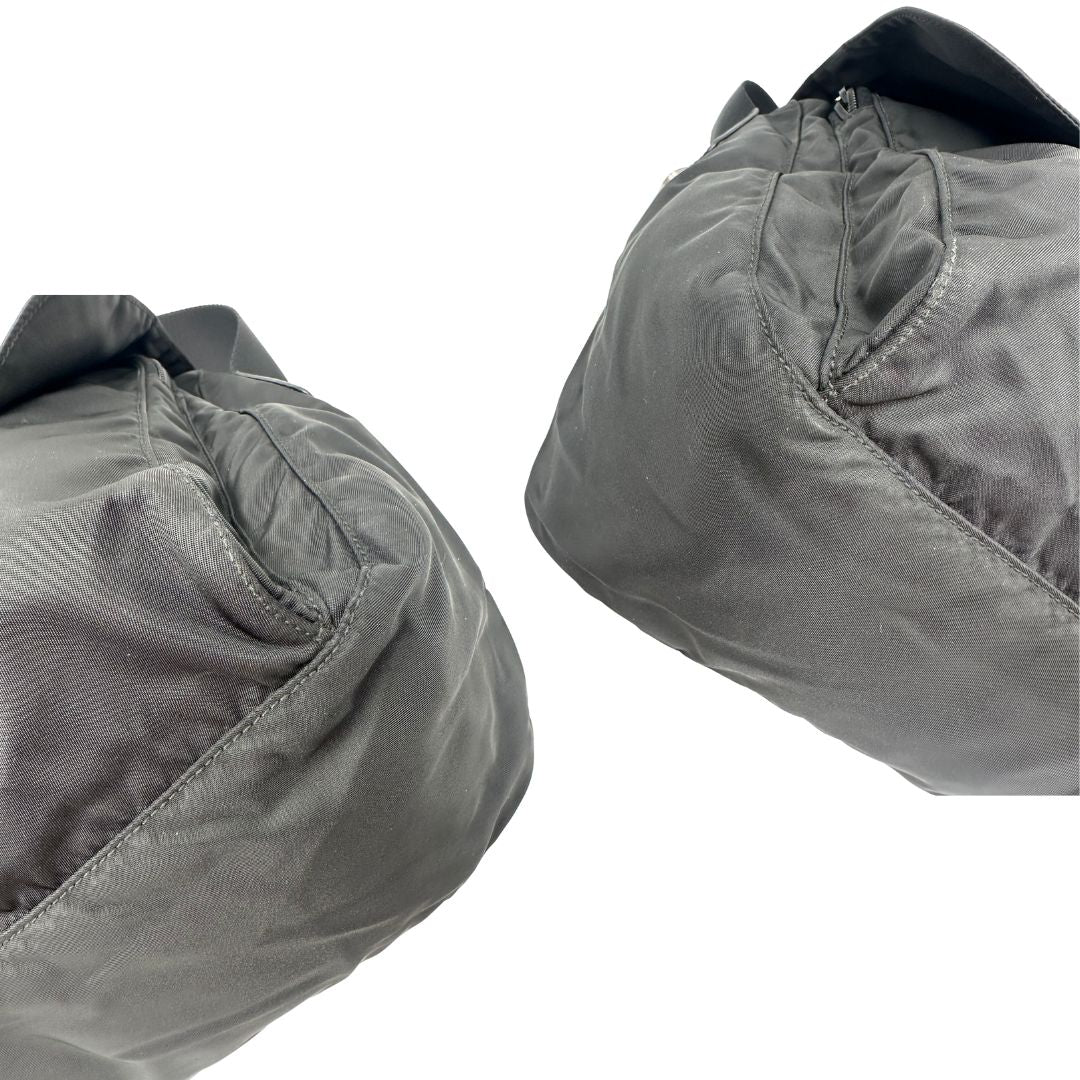 angoli Borsa Prada in nylon nero e hardware argentato, di lusso, originale, ottime condizioni, usata 