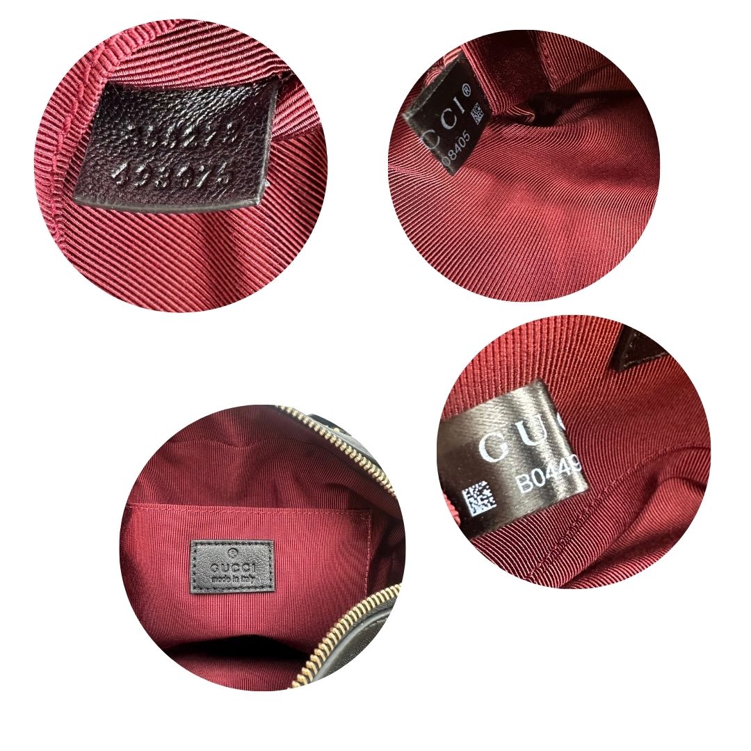 Camera bag Gucci Marmont in pelle nera trama chevron con hardware dorato