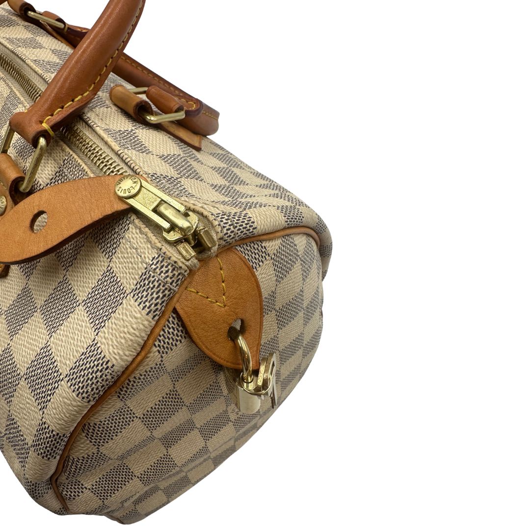Speedy Louis Vuitton in canvas damier azur nella misura 30, di lusso, originale, ottime condizioni, usato