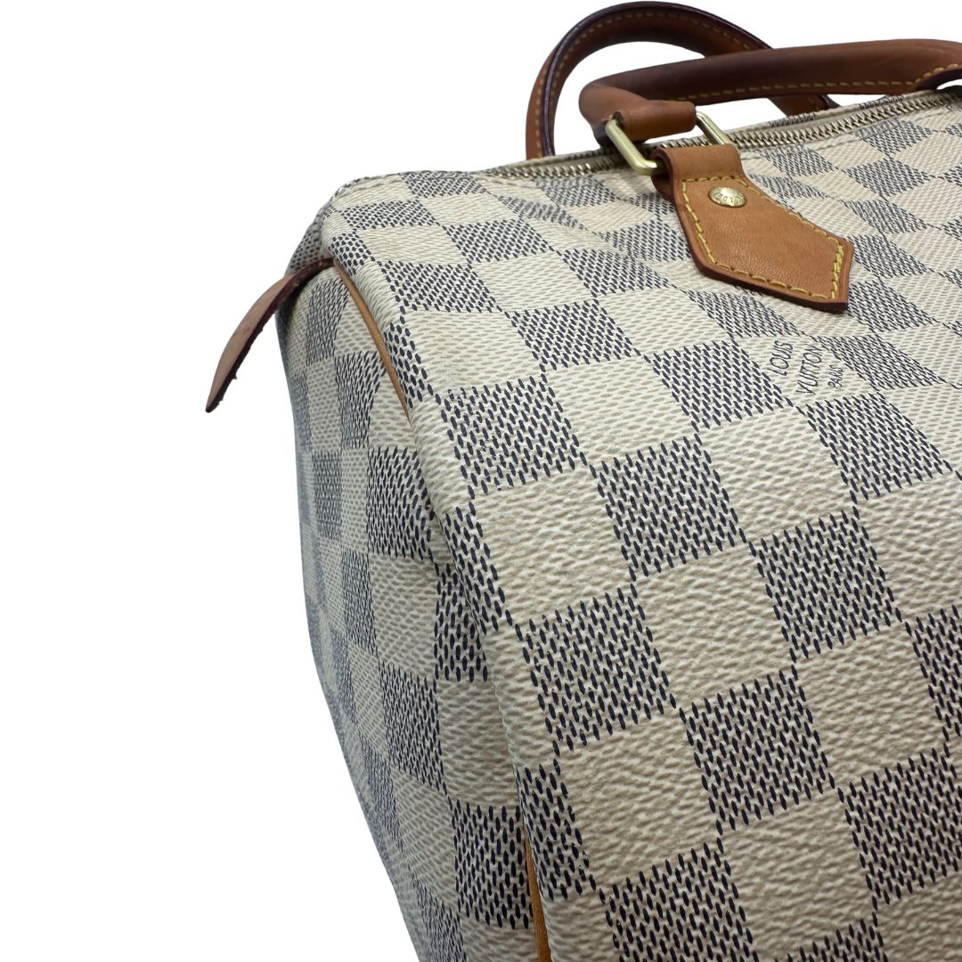 Speedy Louis Vuitton in canvas damier azur nella misura 30, di lusso, originale, ottime condizioni, usato