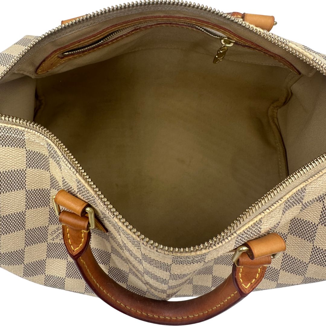 interno Speedy Louis Vuitton in canvas damier azur nella misura 30, di lusso, originale, ottime condizioni, usato 