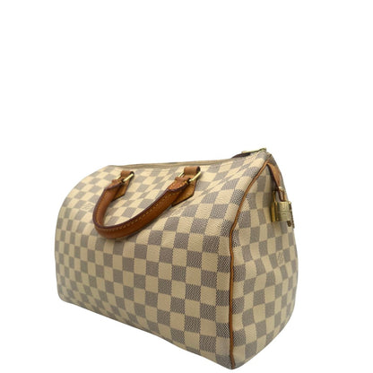 lato v Speedy Louis Vuitton in canvas damier azur nella misura 30, di lusso, originale, ottime condizioni, usato