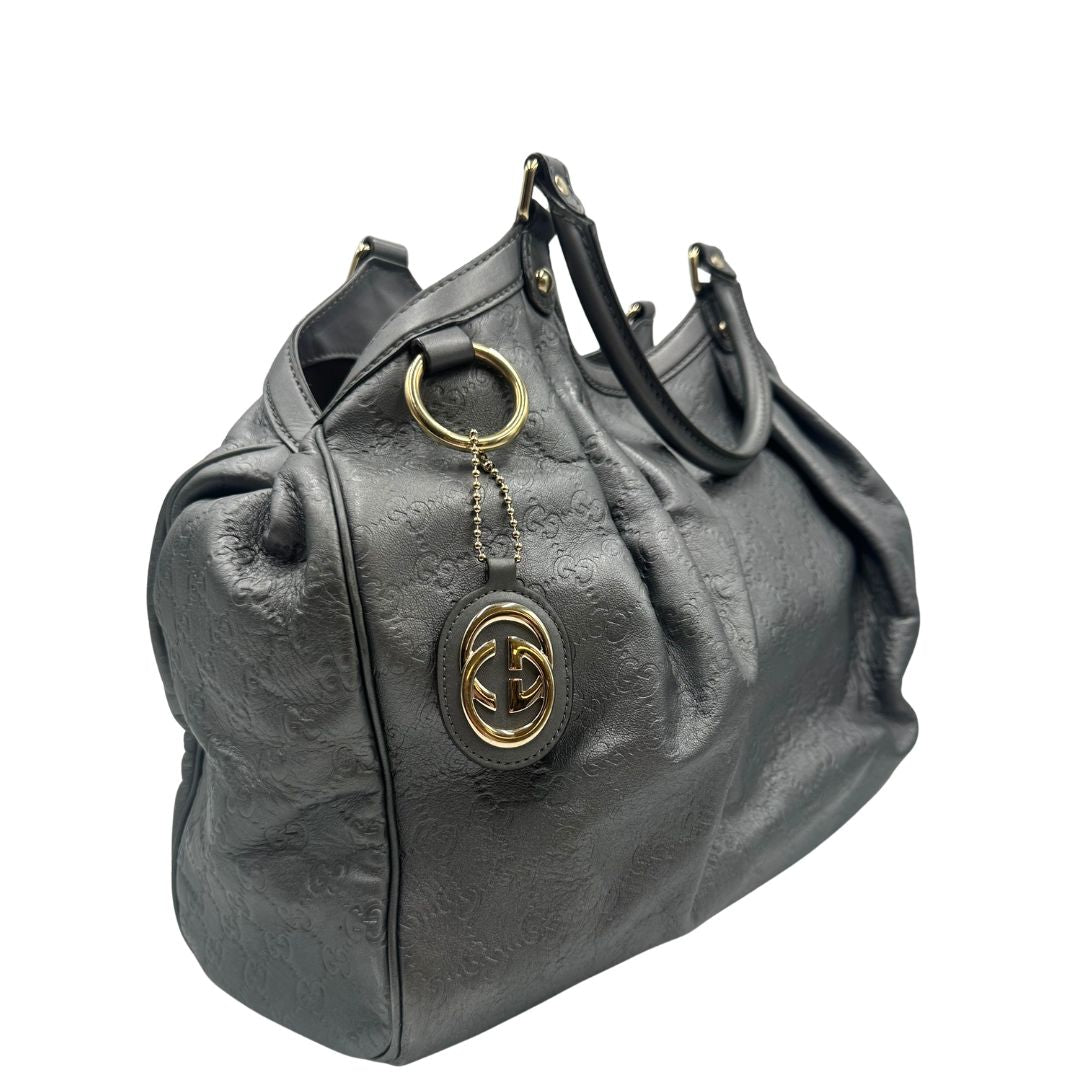 Borsa Gucci Sukey guccissima grigia