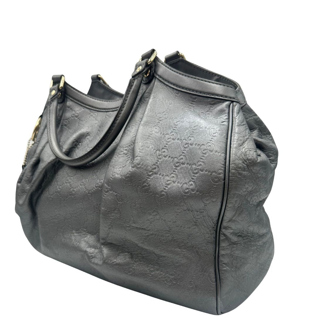 Borsa Gucci Sukey guccissima grigia