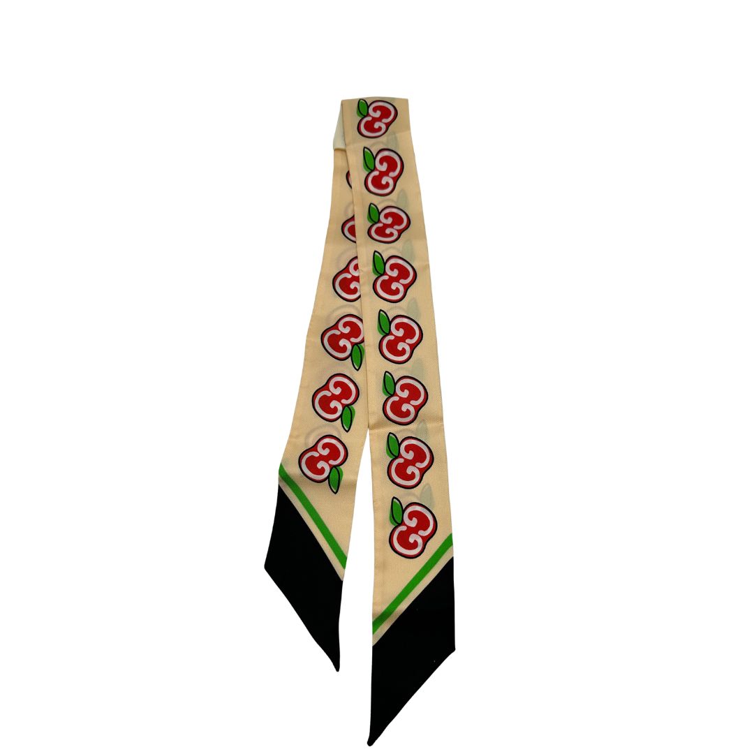 Bandeau Gucci in 100% seta con stampa di mele