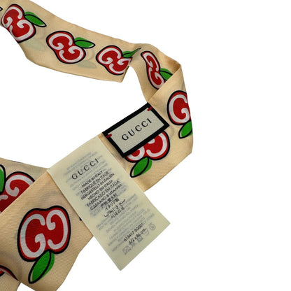 Bandeau Gucci in 100% seta con stampa di mele