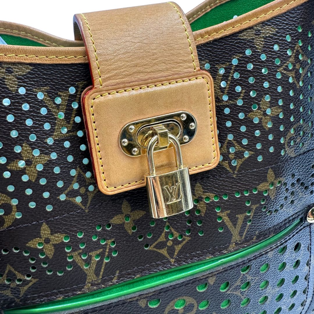 Borsa LV in canvas monogrammato marrone e hardware dorato, indossabile a spalla