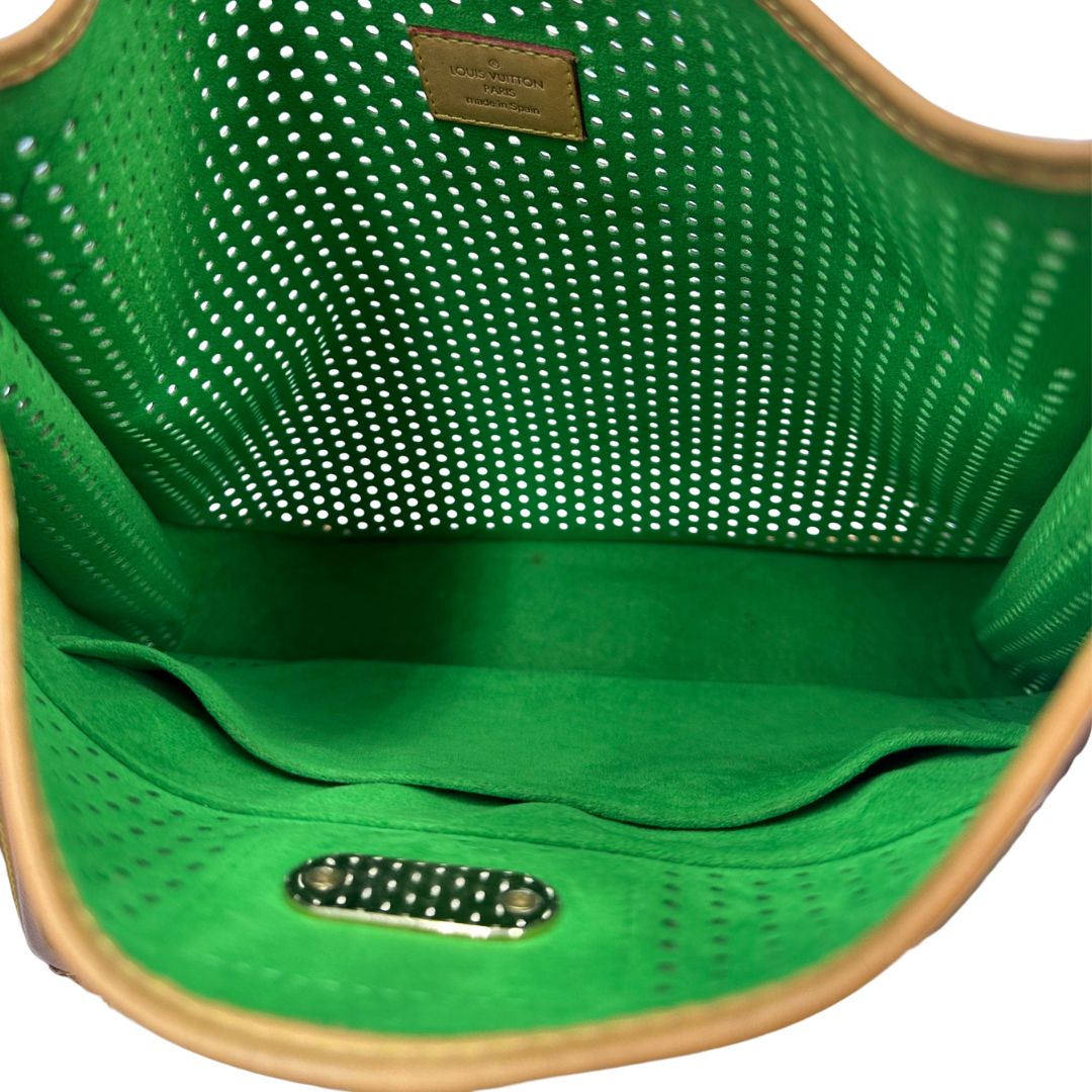 interno Borsa LV in canvas monogrammato marrone e hardware dorato, indossabile a spalla 