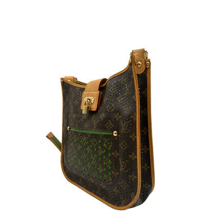 lato Borsa LV in canvas monogrammato marrone e hardware dorato, indossabile a spalla 