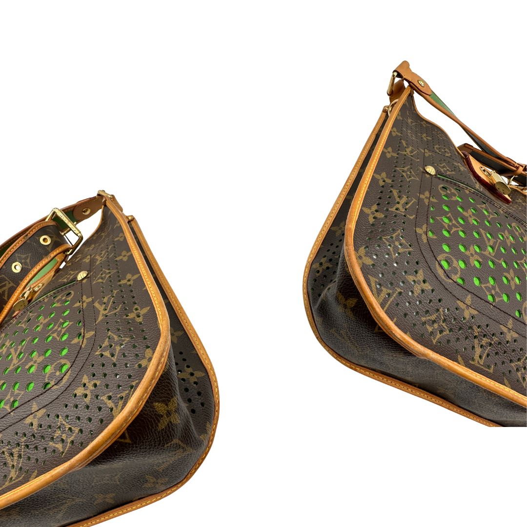 angoli Borsa LV in canvas monogrammato marrone e hardware dorato, indossabile a spalla 