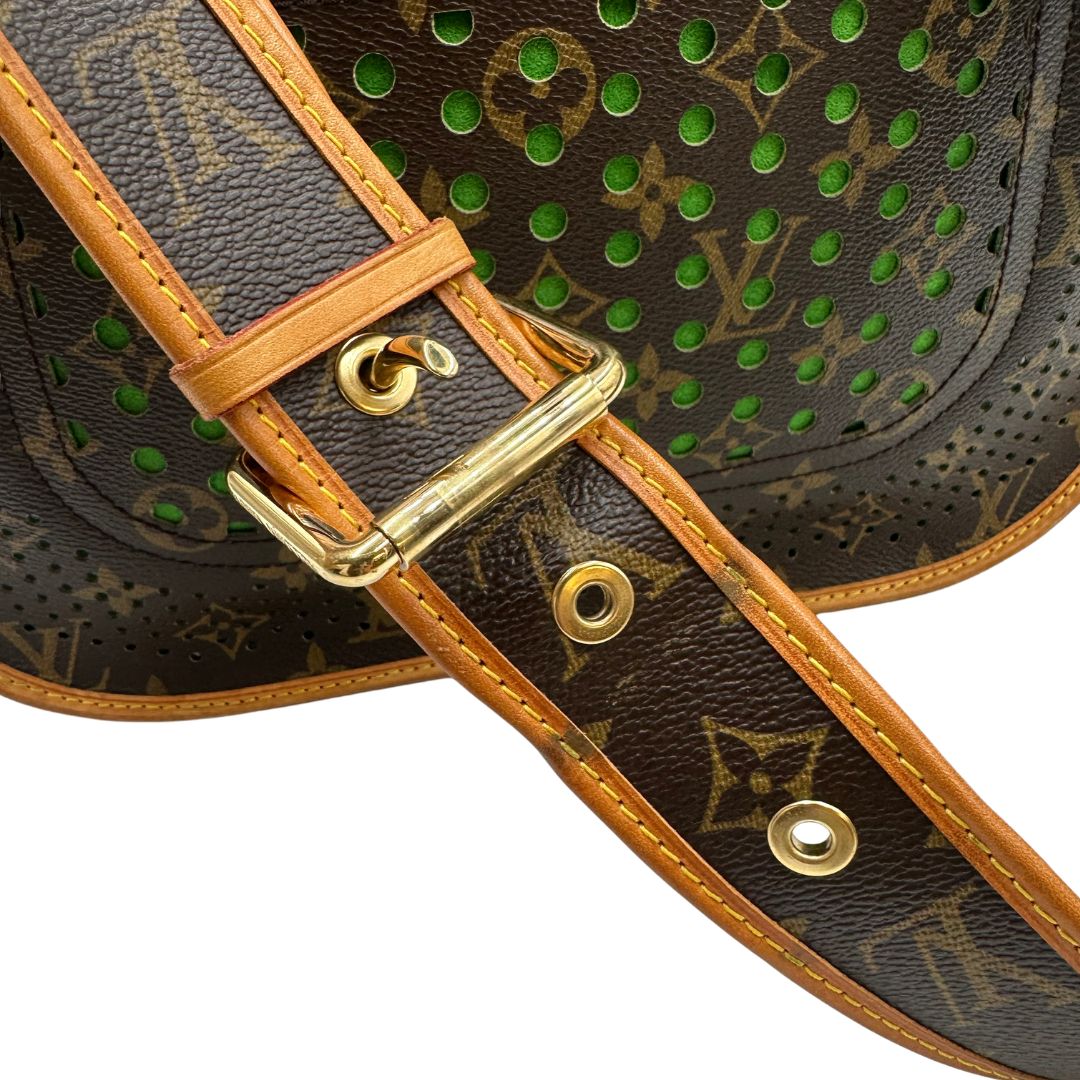 Borsa LV in canvas monogrammato marrone e hardware dorato, indossabile a spalla 
