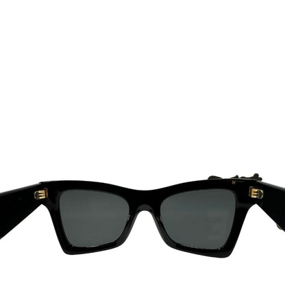  Occhiali da sole Dolce & Gabbana in acetato nero impreziositi da inserti metallici dorati, di lusso, originali, ottime condizioni